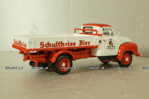 Opel Blitz 1.75t "Schultheiss bier" delivery truck, white/red, 439051024, Minichamps 1:43