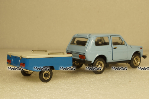 Ваз-2121 Нива с прицепом Скиф, Июнь 1989г.,  Тантал/Радон  1:43