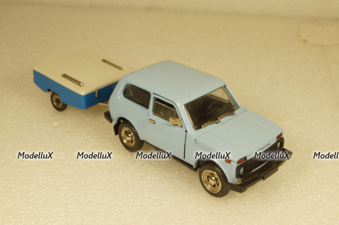 Ваз-2121 Нива с прицепом Скиф, Июнь 1989г.,  Тантал/Радон  1:43