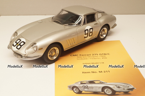 Ferrari 275 GTB/C No.98, 500km Mugello Sinibaldi/Federici 1966, M-211, CMC 1:18