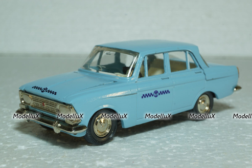 Москвич-412, Такси, голубая, Тантал/Радон 1:43