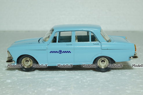 Москвич-412, Такси, голубая, Тантал/Радон 1:43