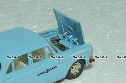 Москвич-412, Такси, голубая, Тантал/Радон 1:43
