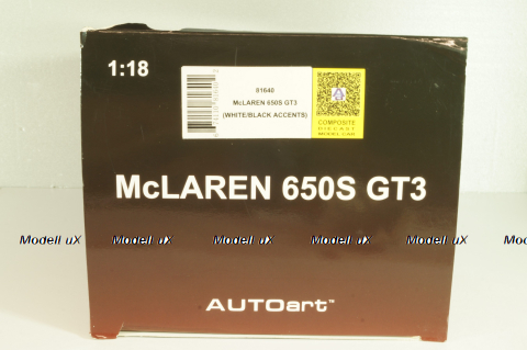 McLaren 650S GT3 2017 white/black, 81640, AutoArt 1:18