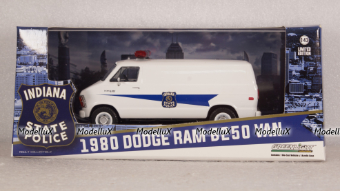 Dodge RAM B250 Indiana State Police 1980, White, Greenlight 1:43