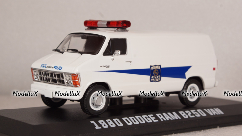Dodge RAM B250 Indiana State Police 1980, White, Greenlight 1:43
