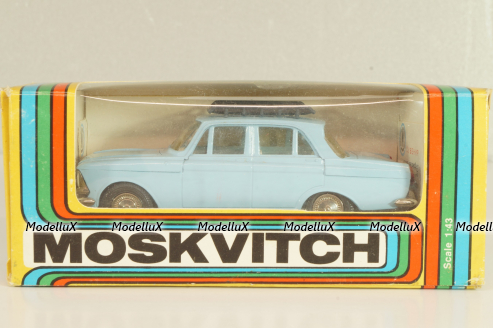 Москвич-408 с багажником, голубой,  Август 1989г., Тантал/Радон 1:43