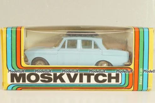 Москвич-408 с багажником, голубой,  Август 1989г., Тантал/Радон 1:43