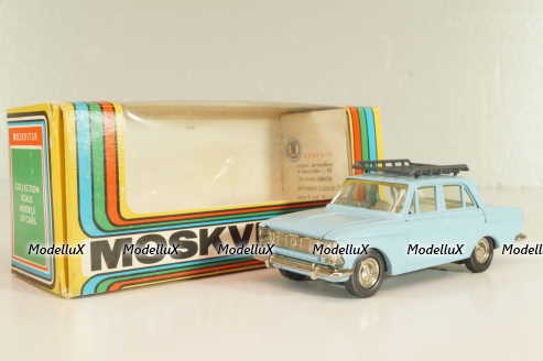 Москвич-408 с багажником, голубой,  Август 1989г., Тантал/Радон 1:43