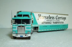 Kenworth K100 Aerodyne with semi trailer "Car Transport" 1976, green/white, American Trucks, France # 2, Altaya 1:43