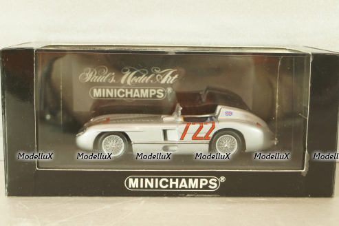 Mercedes-Benz 300 SLR #722 Mille Miglia 1955, S.Moss/D.Jenkinson, silver, 432553100, Minichamps 1:43