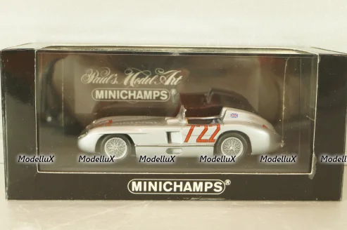 Mercedes-Benz 300 SLR #722 Mille Miglia 1955, S.Moss/D.Jenkinson, silver, 432553100, Minichamps 1:43
