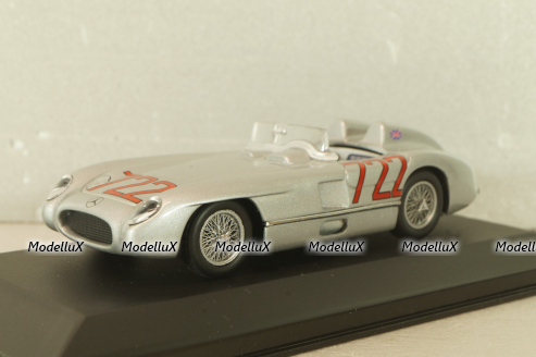Mercedes-Benz 300 SLR #722 Mille Miglia 1955, S.Moss/D.Jenkinson, silver, 432553100, Minichamps 1:43