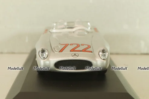 Mercedes-Benz 300 SLR #722 Mille Miglia 1955, S.Moss/D.Jenkinson, silver, 432553100, Minichamps 1:43