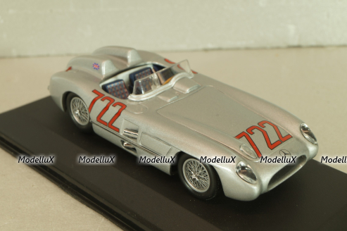Mercedes-Benz 300 SLR #722 Mille Miglia 1955, S.Moss/D.Jenkinson, silver, 432553100, Minichamps 1:43