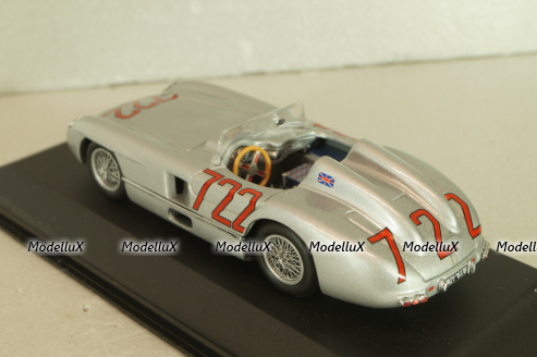 Mercedes-Benz 300 SLR #722 Mille Miglia 1955, S.Moss/D.Jenkinson, silver, 432553100, Minichamps 1:43