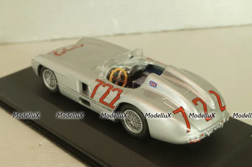 Mercedes-Benz 300 SLR #722 Mille Miglia 1955, S.Moss/D.Jenkinson, silver, 432553100, Minichamps 1:43
