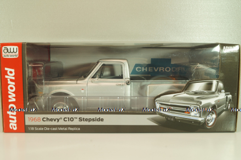 Chevrolet C10 Stepside (pickup) 1968, silver, AW324, Autoworld 1:18