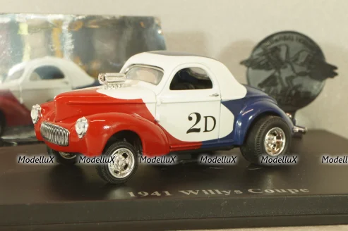 Willys Coupe 1941, red/white/blue, Universal Hobbies 1:43