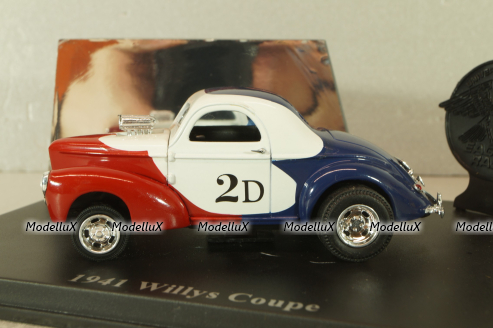 Willys Coupe 1941, red/white/blue, Universal Hobbies 1:43