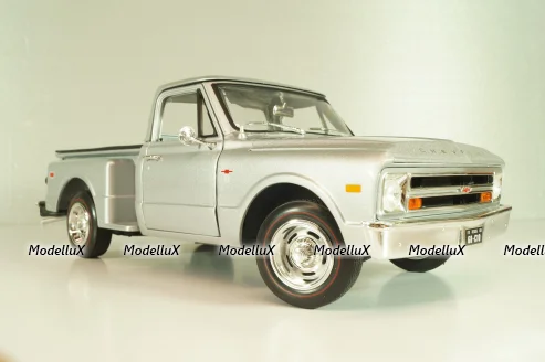 Chevrolet C10 Stepside (pickup) 1968, silver, AW324, Autoworld 1:18