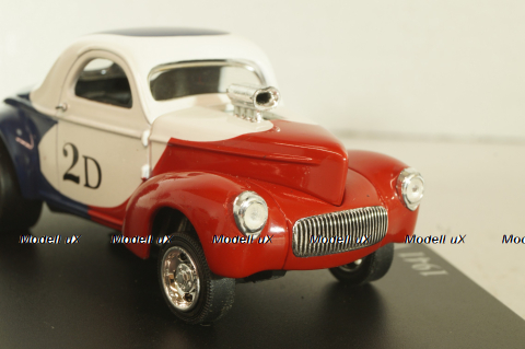Willys Coupe 1941, red/white/blue, Universal Hobbies 1:43