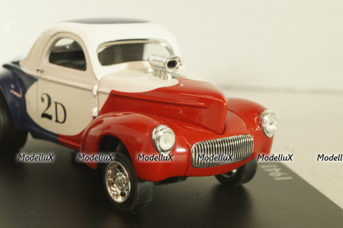 Willys Coupe 1941, red/white/blue, Universal Hobbies 1:43