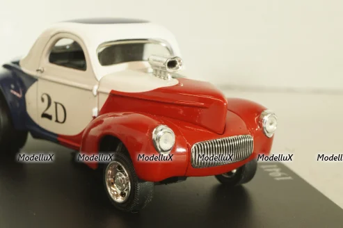 Willys Coupe 1941, red/white/blue, Universal Hobbies 1:43