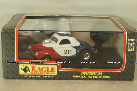 Willys Coupe 1941, red/white/blue, Universal Hobbies 1:43