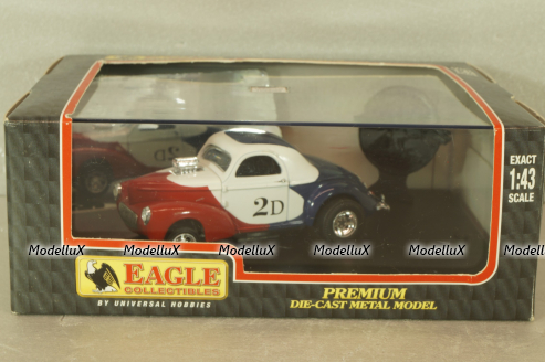 Willys Coupe 1941, red/white/blue, Universal Hobbies 1:43