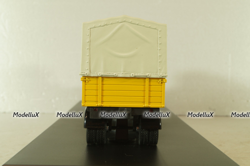 Mercedes L 6600 truck with trailer Deutsche Bundespost 1950, yellow, 8821, Schuco 1:43