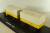 Mercedes L 6600 truck with trailer Deutsche Bundespost 1950, yellow, 8821, Schuco 1:43