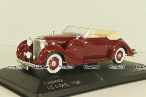 Lagonda LG 6 DHC 1938, dark red, Whitebox 1:43 Уценка!