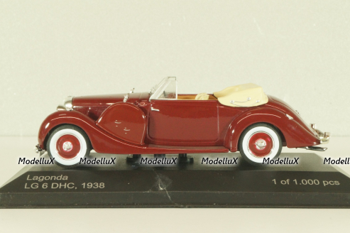 Lagonda LG 6 DHC 1938, dark red, Whitebox 1:43 Уценка!