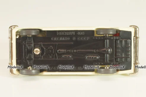 Москвич-408 А1, кремовый, капот 2 зажима, Тантал/Радон 1:43
