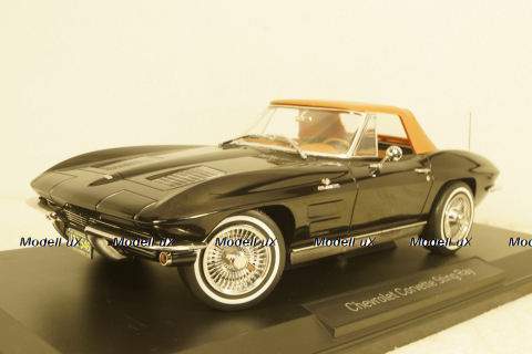 Chevrolet Corvette Stingray Cabriolet 1963 black, 189055, Norev 1:18 