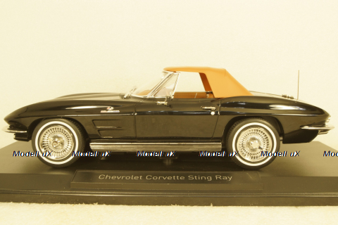 Chevrolet Corvette Stingray Cabriolet 1963 black, 189055, Norev 1:18 