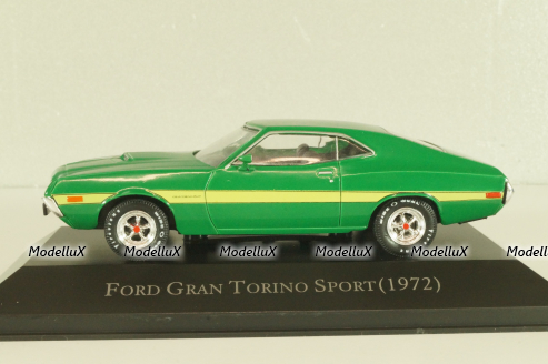 Ford Gran Torino Sport 1972, green, DAM007, American cars, Altaya 1:43