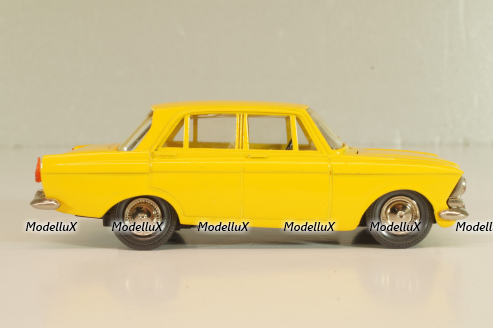 Москвич-408 А1, желтый, капот 2 зажима, Тантал/Радон 1:43
