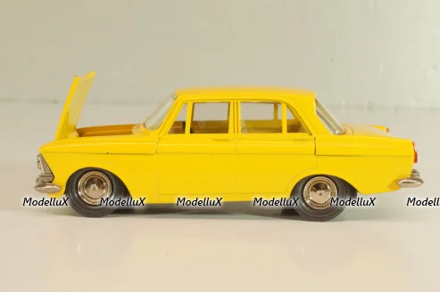 Москвич-408 А1, желтый, капот 2 зажима, Тантал/Радон 1:43