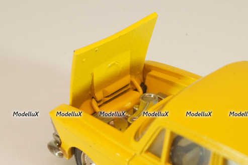 Москвич-408 А1, желтый, капот 2 зажима, Тантал/Радон 1:43