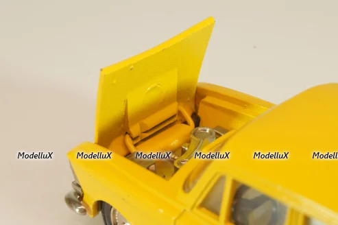 Москвич-408 А1, желтый, капот 2 зажима, Тантал/Радон 1:43