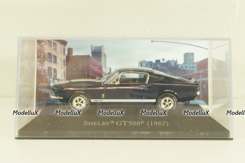 Ford Mustang Shelby GT500 1967 dark blue with white stripes, DAM001, American cars, Altaya 1:43
