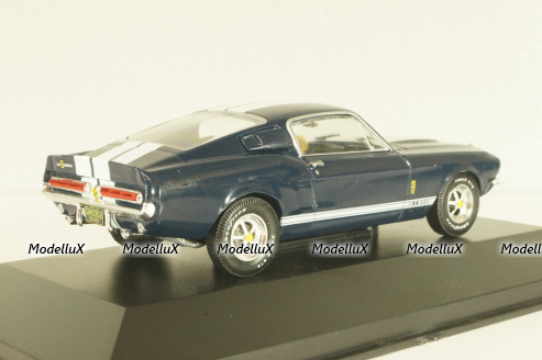 Ford Mustang Shelby GT500 1967 dark blue with white stripes, DAM001, American cars, Altaya 1:43