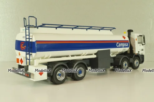 Pegaso Troner 1437, fuel tanker "Campsa" 1991, white with blue line, Camiones Espanoles, №1, Salvat 1:43