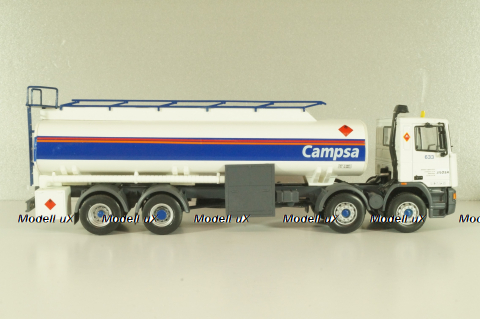 Pegaso Troner 1437, fuel tanker "Campsa" 1991, white with blue line, Camiones Espanoles, №1, Salvat 1:43