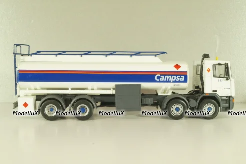 Pegaso Troner 1437, fuel tanker "Campsa" 1991, white with blue line, Camiones Espanoles, №1, Salvat 1:43