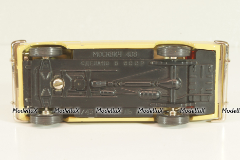 Москвич-408 А1, бежевый, капот 2 зажима, Тантал/Радон 1:43