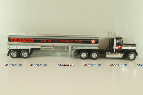 Freightliner FLC 120 64T truck with Semitrailer Texaco 1977, silver/ black, American trucks, Spain, #72, Altaya 1:43