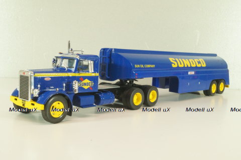 Peterbilt 281 truck with Semitrailer "SUNOCO" 1962, blue, American trucks, Spain, #91, Altaya 1:43